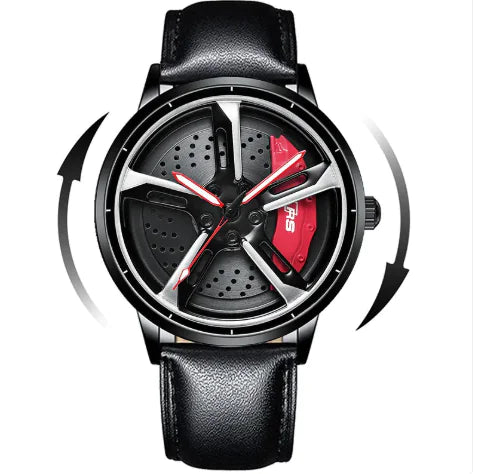 The Watch That Makes a Difference: Tire Design and Genuine Leather for Men. 🏍️🚗