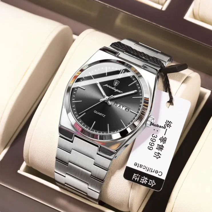 Reloj de Cuarzo POEDAGAR para Hombre | Impermeable y Luminoso