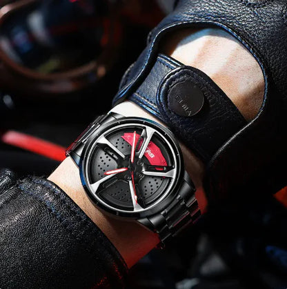The Watch That Makes a Difference: Tire Design and Genuine Leather for Men. 🏍️🚗