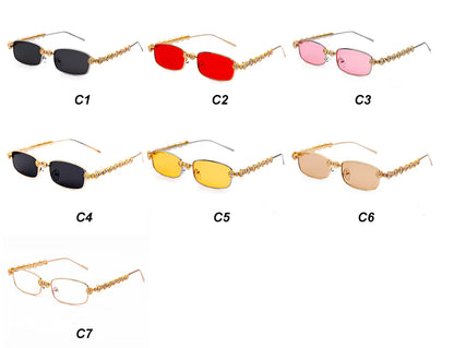 Gafas Cuadradas con Marco de Metal de Lujo