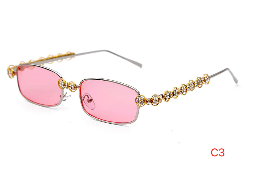 Gafas Cuadradas con Marco de Metal de Lujo