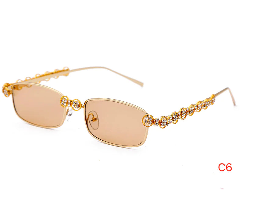 Gafas Cuadradas con Marco de Metal de Lujo