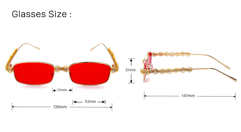 Gafas Cuadradas con Marco de Metal de Lujo