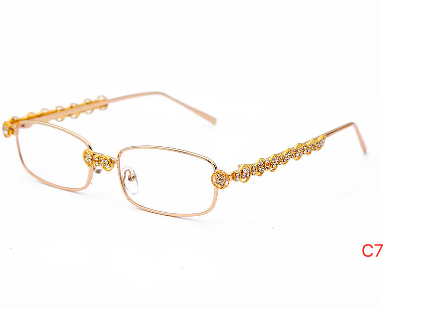 Gafas Cuadradas con Marco de Metal de Lujo