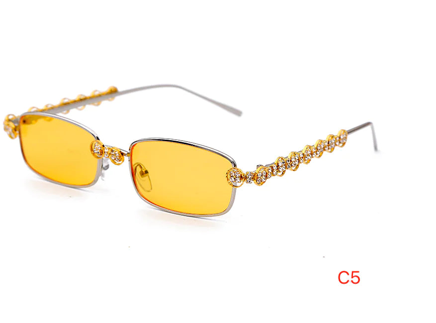 Gafas Cuadradas con Marco de Metal de Lujo