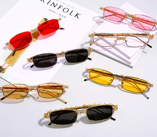 Gafas Cuadradas con Marco de Metal de Lujo